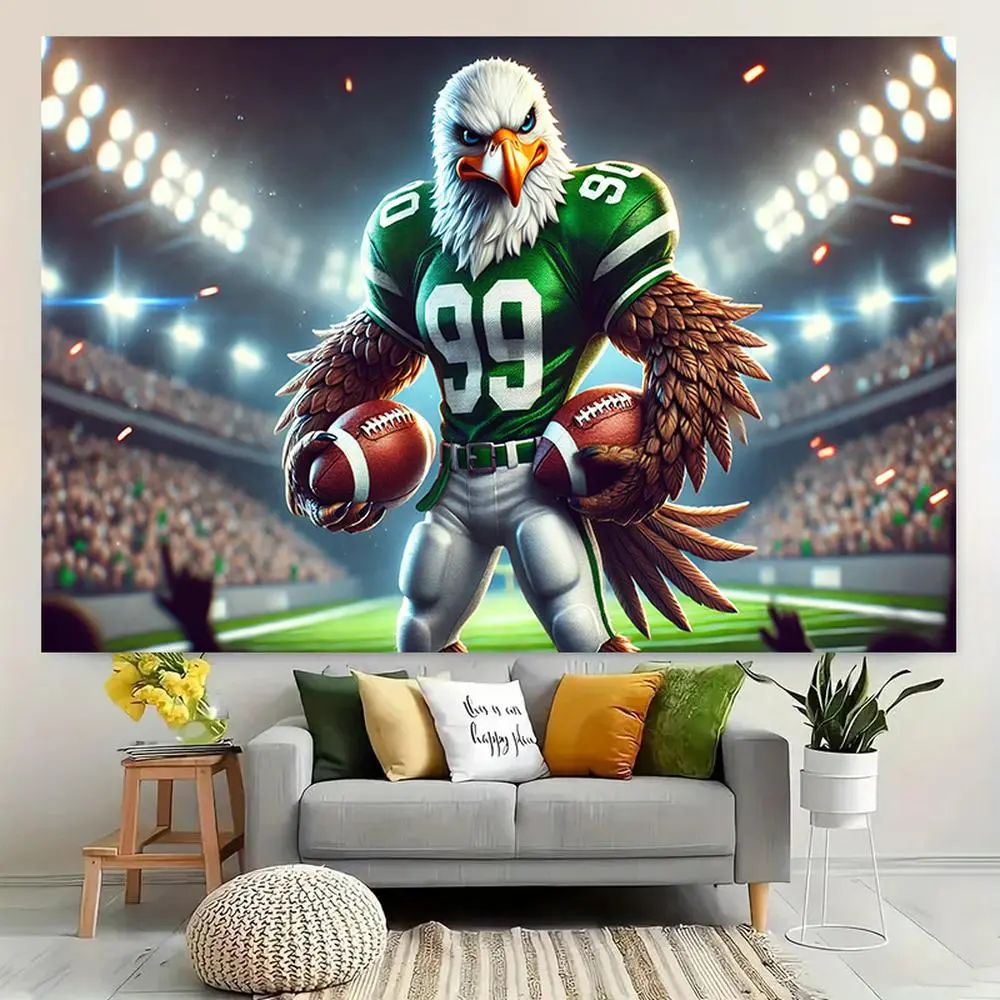 2D Flat Polyester Fiber Banner - Eagle Eye Field Design, Durable Decoration Tapestry Wall Mural, No Power Required, Indoor/Outdoor Room Decorations, Hanging Backdrop for Living Room & Birthday