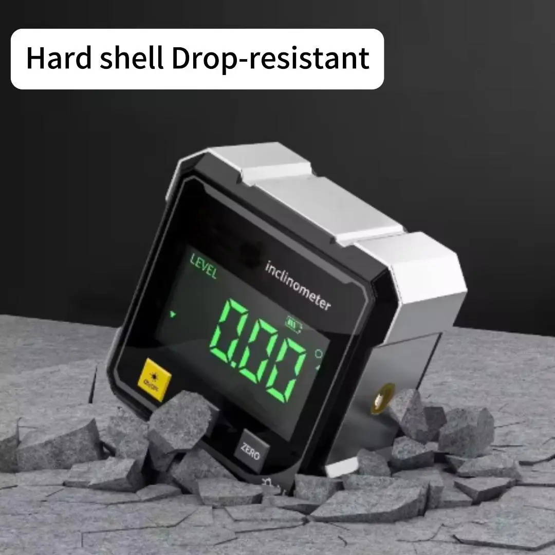 Portable Rechargeable Magnetic Laser Protractor, Professional Digital Inclinometer with Angle Display, Mini Electronic Level Box for Industrial Hardware Use