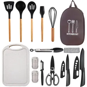 Silicone Camping Cooking Set Car Camping Essentials Cooking Kitchen Set, RV Camping Cookware Must Haves Gifts Camping Cooking Essentials, Camp Cooking Set for Travel Hiking Picnic