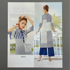 #Vastra-1 Navy/White  Kurta with Palazzo Set (2-Piece)