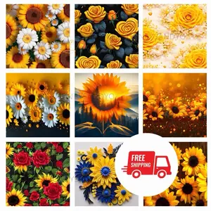 Yellow Flowers Sublimation Transfer Bundle - 9 Sheets for 20oz, Ready to Use on Your Heat Press for 20oz Tumblers - Vibrant Designs for Tumbler Press