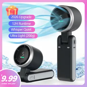 Portable Handheld Turbo Fan, 5 Speeds, 4000mAh Rechargeable, 10H Battery, 3 IN 1 Foldable Personal Fan,    High  Splash Proof Cooling Fan for Outdoor Travel Summer.USB-C