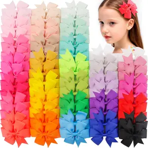 60Piece Grosgrain Ribbon Pinwheel Hair Bows Boutique Bow Alligator Clips For Girls Toddlers Teens Gifts In Pairs
