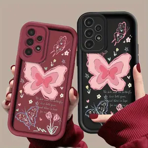 Phone case: Elegant Butterfly and Floral Pattern Phone Case for Galaxy S26,S26PLUS,S26ULTRA,S25,S25PLUS,S25ULTRA,S24,S24FE,S24PLUS,S24ULTRA,A54,A53,A52,A36,A35,A34,A33,A17,A16,A15,NOTE20,NOTE20ULTRA,S23,S23PLUS,S23ULTRA,S22,S22PLUS,S22ULTRA,A14,A13,S21,S2