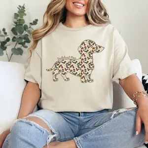 Dachshund Mom 11" DTF Direct to Film Transferr with Leopard Print Design for Comfortable Wear