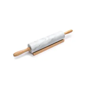 Marble Roll Pin and Base - Elegant Design for Home Decor