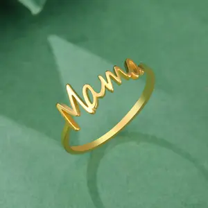 COOLTIME Mama Letter Rings for Women Stainless Steel Fashion Mom Finger Ring Jewelry Birthday Mother's Day Gift Wholesale