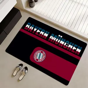 FC Bayern Muenchen football club Floor Mat Non-Slip Soft Flannel Thickened Rug Indoor Door Mat Ultra Soft Absorbent Wear-Resistant Floor Mat for Living Room Hallway Entryway Front Door Porch Durable Non-Skid Home Decoration Mat for Indoor Daily Use