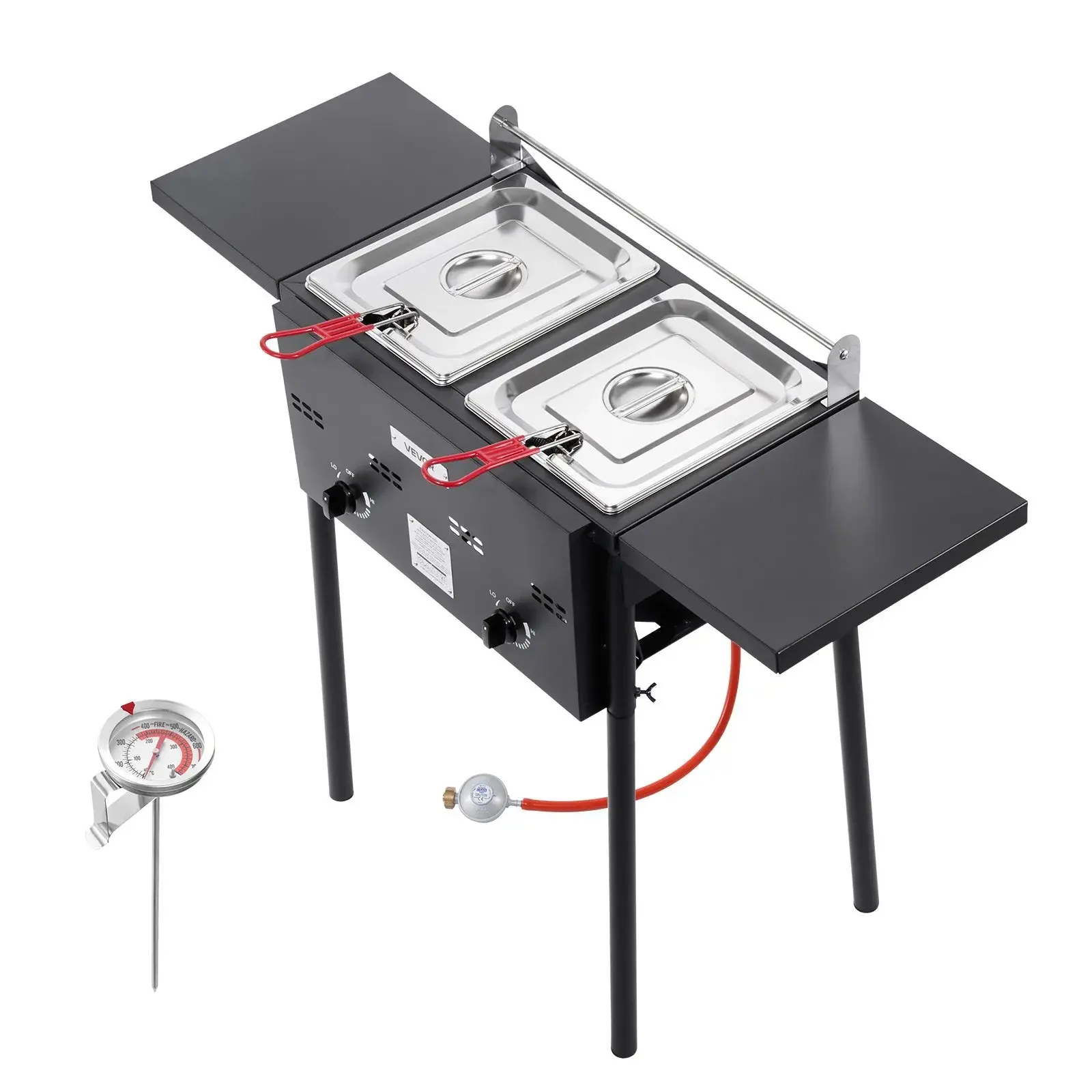 【Summerfinds】VEVOR 8QTx2 Outdoor Propane Deep Fryer Commercial Free Standing Cooker Two Tank,home essentials 【Summerfinds】VEVOR 8QTx2 Outdoor Propane Deep Fryer Commercial Free Standing Cooker Two Tank,home essentials