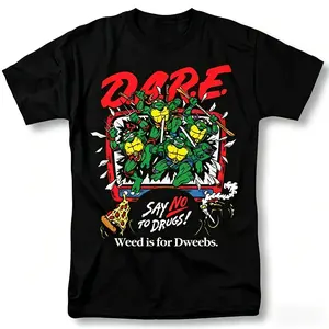 Classic Retro Anime Print T-Shirt |   Summer Apparel |   D.A.R.E. "Say No to Drugs" Theme Tee |   Fan Gift |   Unisex tiktokshopspringglowup