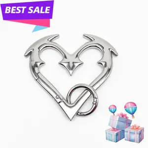 2026 New Heartbreaker Gothic Heart Carabiner Keychain for Men & Women, Bold Vintage Design, Heavy Duty Zinc Alloy Metal, Durable & Stylish Statement Accessory, Perfect for Keys, Bags & Daily Decor, Ideal Punk Fashion Gift for Him or Her