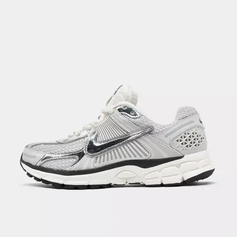 NIKE Women's Lace Up Zoom Vomero 5 FD0884-025 Athletic Everyday Sneakers - Photon Dust/Metallic Silver, Chrome, Gridiron, Round Toe, Metallic Accents, Breathable Textile, Lightweight, Ankle Support, Added Stability, All Seasons Casual Trainers