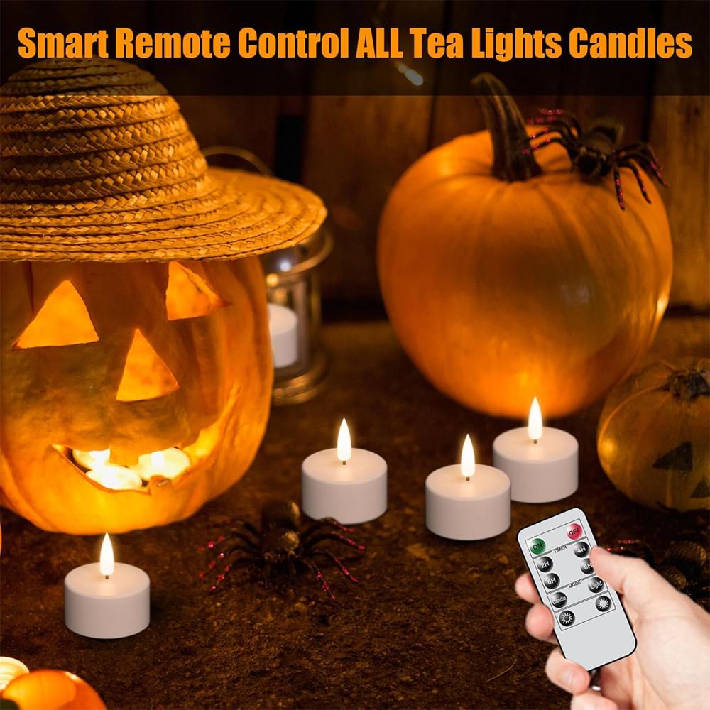 Flameless LED Tea Lights Rechargeable With Timer Romote Remote, Candles For Wedding Centerpiece Table Decor Christmas