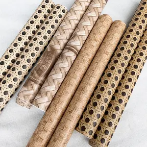 Vintage Bamboo Mat Pattern PVC Wallpaper Roll, Self-Adhesive Wall Paper for Tea Room, Restaurant, Hotel, Study, Retro Style Decor