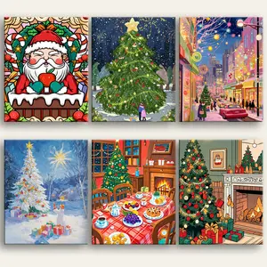 Christmas Paint by Number Kit Number Kit Canvas Art Painting Kits for Beginners Christmas gifts Decorative painting