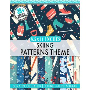 Skiing Patterns Theme Scrapbook Paper: Unique Skiing-themed Supplies for Scrapbooking, Paper Arts, Decoupage and DIY Craft Paperback – Large Print, July 9, 2024