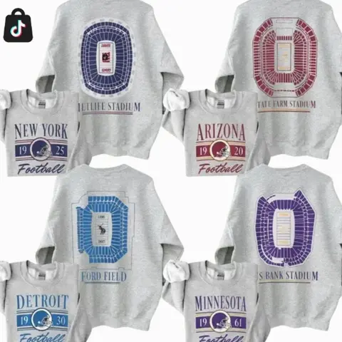 [Sale off 50%] Vintage All Team Football 2 Sided Stadium Ash Grey Sweatshirt TM JD