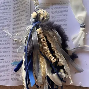 Tassel Bookmark and Wooden Letter Beads for Book Lovers and Religious Gifts