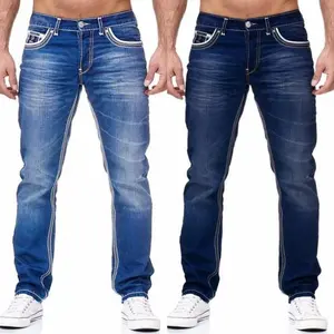 Men Jeans Solid Pockets Stretch Denim Straight Pants Spring Summer Business Casual Trousers Daily Streetwear Men's Clothing denim  head Stretch Slim Fit Cowboy Jeans Menswear Gamis skinny  jeans Blue Beige Plain