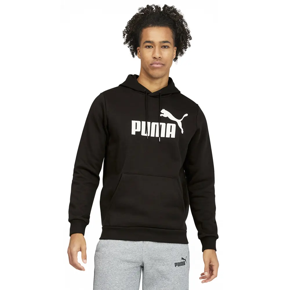 PUMA Mens Essentials Logo Hoodie Casual Outerwear Casual Pockets - Black PUMA Mens Essentials Logo Hoodie Casual Outerwear Casual Pockets - Black