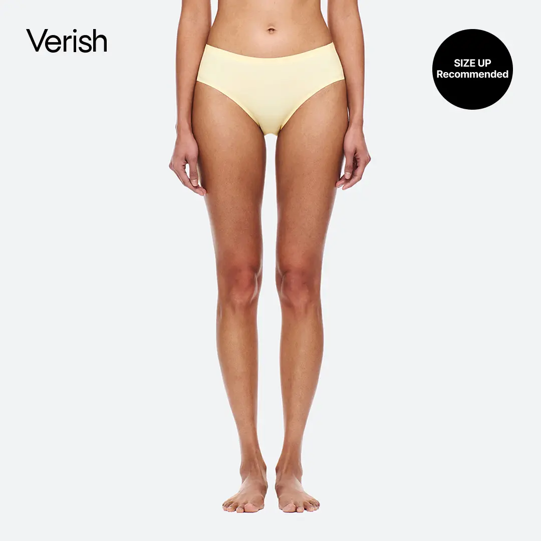[VERISH] Cool Fit Panty Volume Fit PLUS - Seamless Ribbed Hip-Hugger Underwear for Women - Mid-Rise No-Show Second-Skin Cooling Everyday Comfort