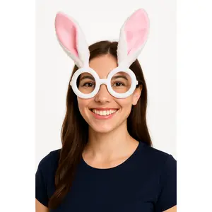 Plush Bunny Ears Glasses - Easter Costume Accessory