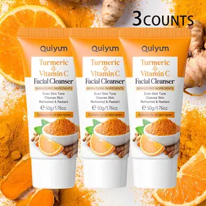 Turmeric Vitamin C Facial Cleansers, 3 Counts/set Deep Cleansing Facial Cleanser, Moisturizing Facial Skin Care Product for Women & Men, Turmeric Face Wash