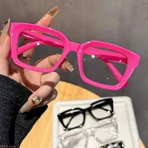 Unisex 2026 Trending Square Frame Anti Blue Light Glasses 4-Pack, Full Transparent Side Design With Clear Flat Lenses, Eye Strain Protection Fashion Eyewear For Daily Casual Looks And Office Workplace Outfits
