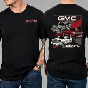 [100% Cotton] gmc t-shirt,Classic American Pickup Truck Inspired Double Sided Graphic T-Shirt, Vintage Truck Streetwear Tee, Casual Automotive Shirt for Men,shirt men,shirts for men graphic tees