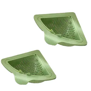 Triangle Drain Basket Kitchen Filter Net Durable Triangle Design Perfect for Draining Produce Utensils Food Colander Kitchenware 2 Counts Triangular Draining Basket Versatile Use