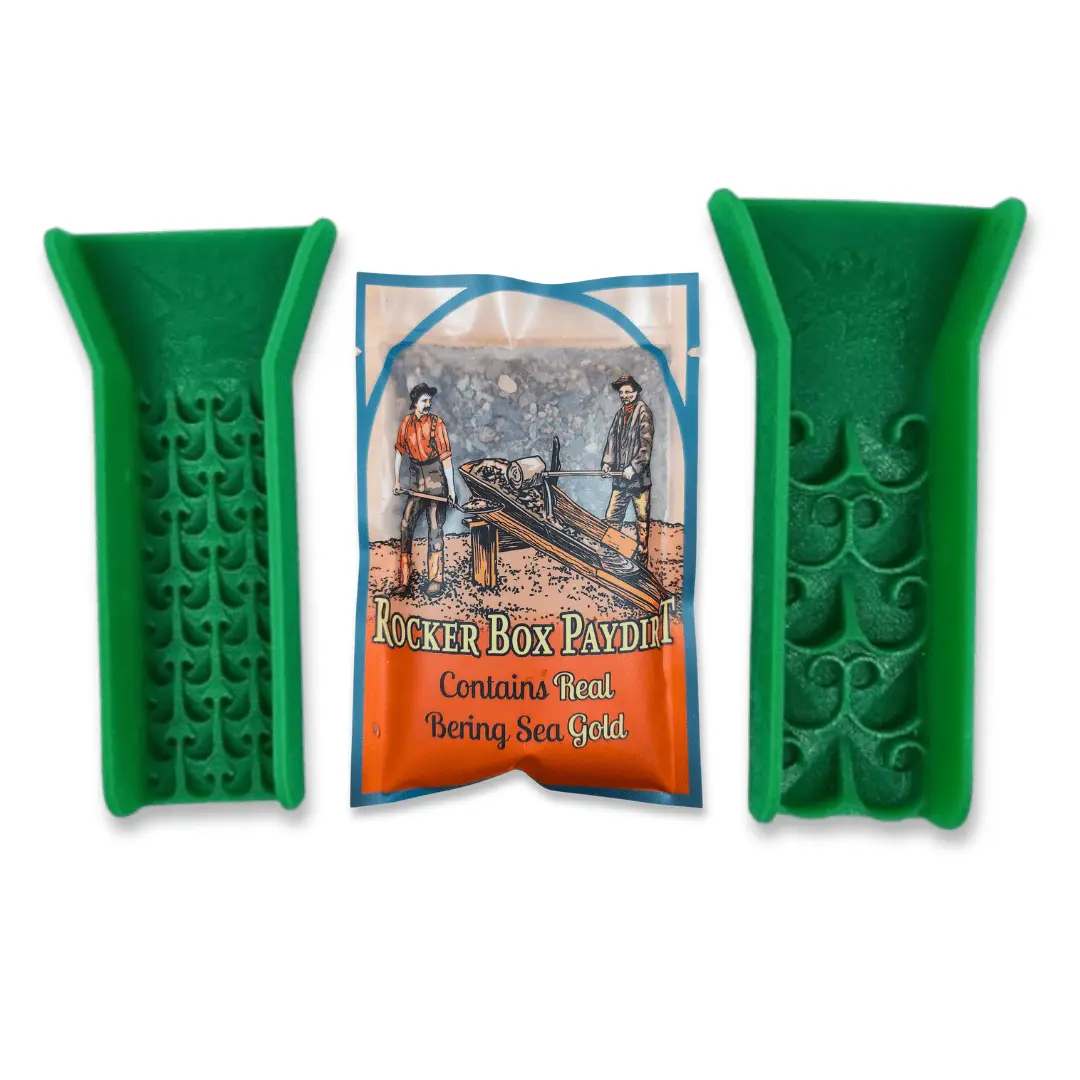 Dream Mat Pocket Sluice (Green) Kit with Bering Sea Gold Paydirt | Gold Prospecting Equipment