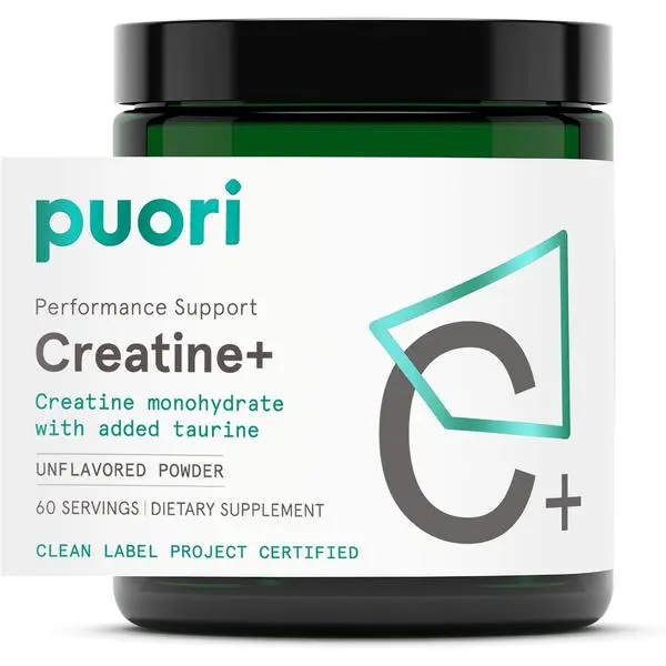 Creatine Monohydrate Powder with Taurine – Unflavored Pre-Workout Supplement – Supports Muscle Building, Strength & Workout Performance – 60 Servings for Men & Women