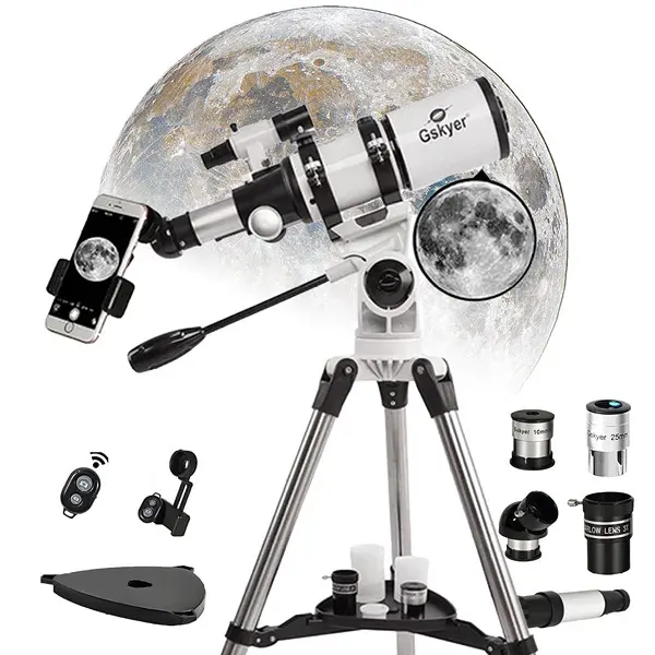 Gskyer AZ80400 Astronomical Refractor Telescope, 80mm Aperture for Family & Beginner Stargazing, with Aluminum Alloy Body, Wireless Remote Control & Smartphone Adapter