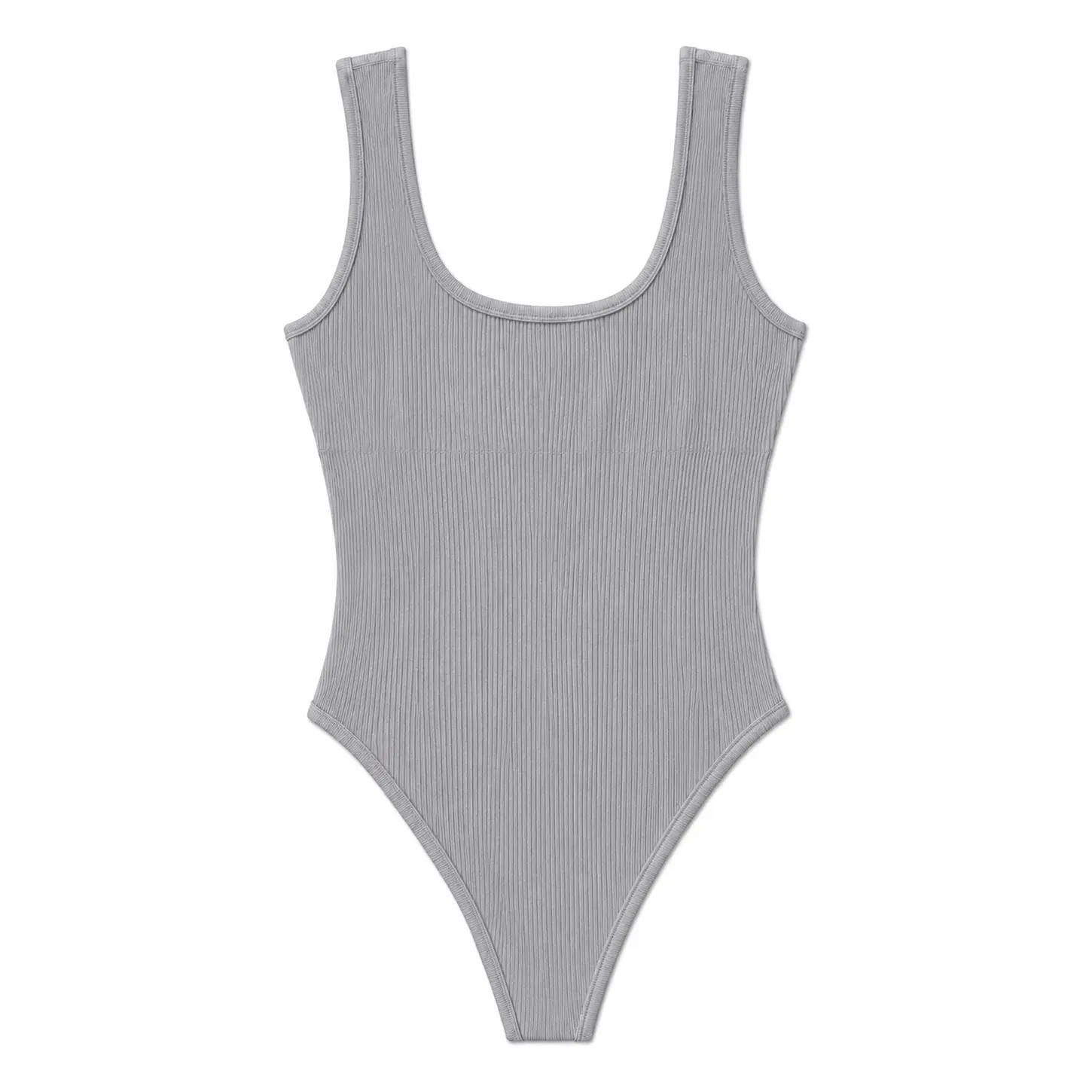 Seamless Ribbed Bodysuit Round Neck
