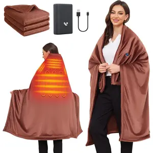 Electric Heated Blanket  Operated,20000mAh,Cordless Heated Shawl For  &  And ,Heating Throw Blanket With Zipper,Smooth Flannel,3 Heating Levels,Up to 8 Hrs,Gifts for Mom Women