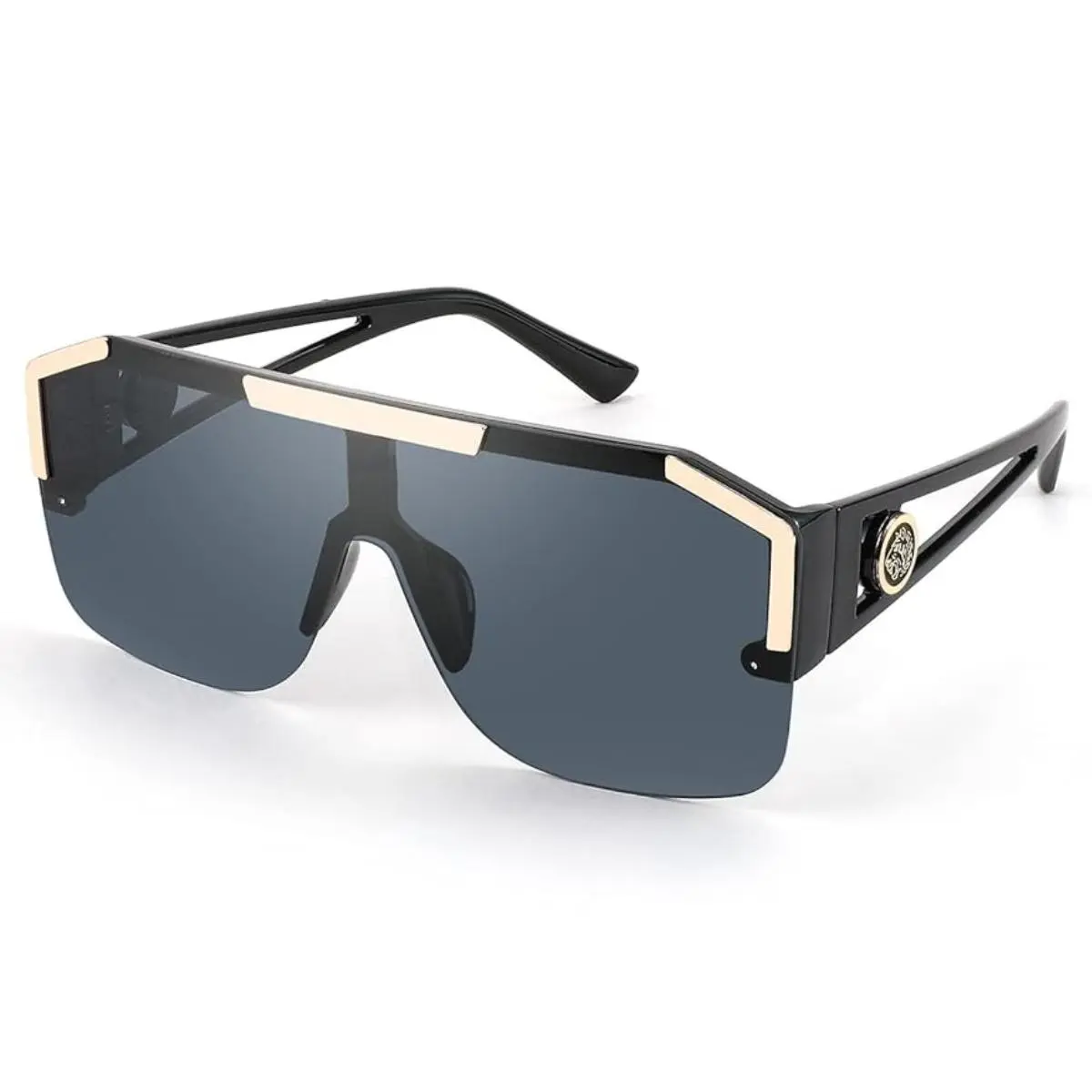 FEISEDY Women Men Sunglasse Square Flat Top Big Frame UV400 Sun Glasses Oversized B2765