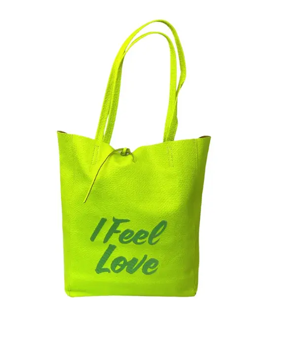 Stella neon leather Tote Bag | Handmade in Italy