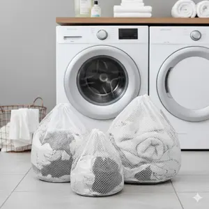 Reusable Mesh Laundry Bags Set, Drawstring Wash Bags for Delicates, Multi-Size Washing Net Bags, Prevent Snagging & Tangling, Durable Lingerie & Clothing Protector for Machine Wash