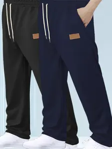 Men's Solid Color Zipper Pocket Sweatpants, Regular Fit Casual Comfy Jogger Pants for Daily Wear, Men's Trousers for All Seasons