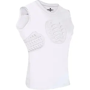 Exxact Sports Youth Baseball Chest Protector, Padded Sternum Chest Guard, Softball Chest Protector Girls Youth Chest & Rib Protector (White)