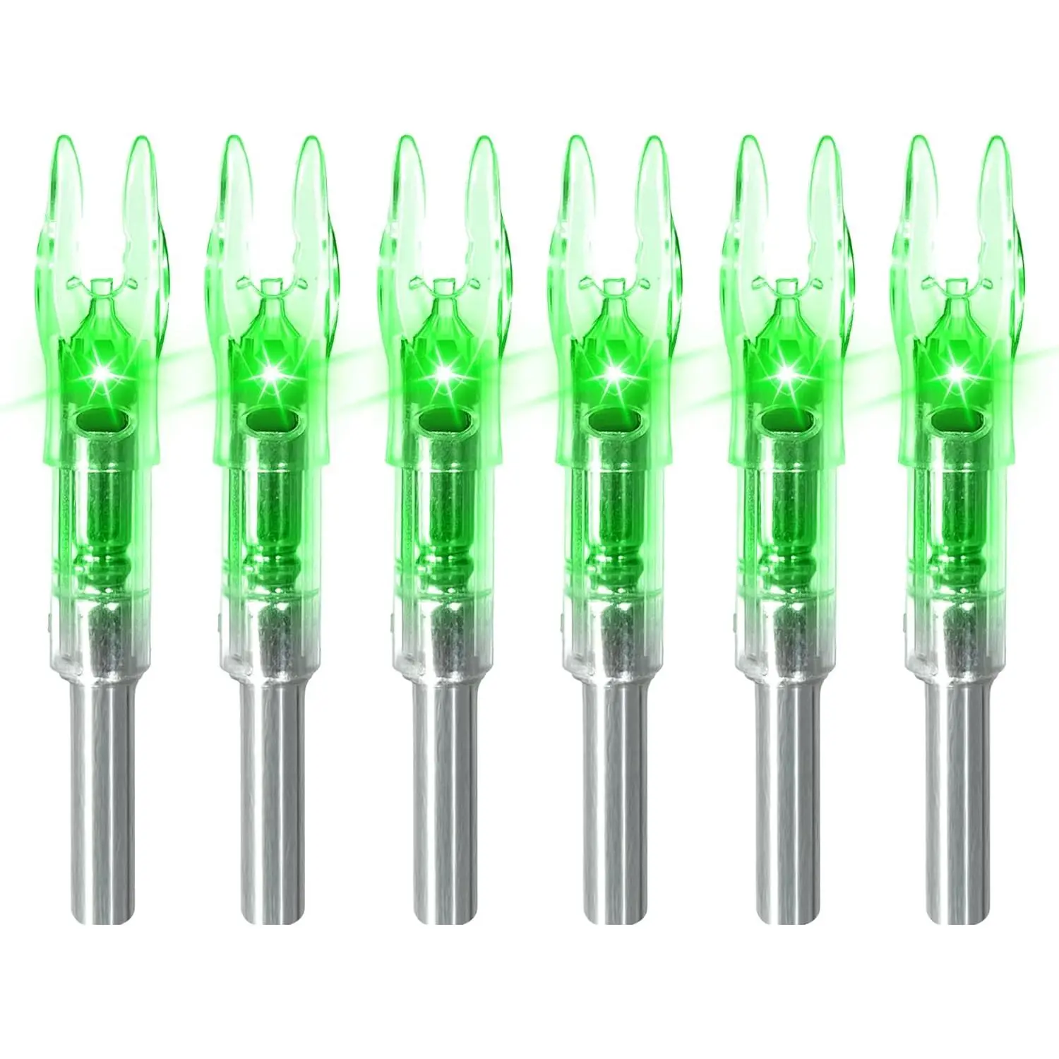 6-12 PCS S Lighted Arrow Nocks Bulk Pack, .244"/6.2mm Inside Diameter, for Archery Hunting