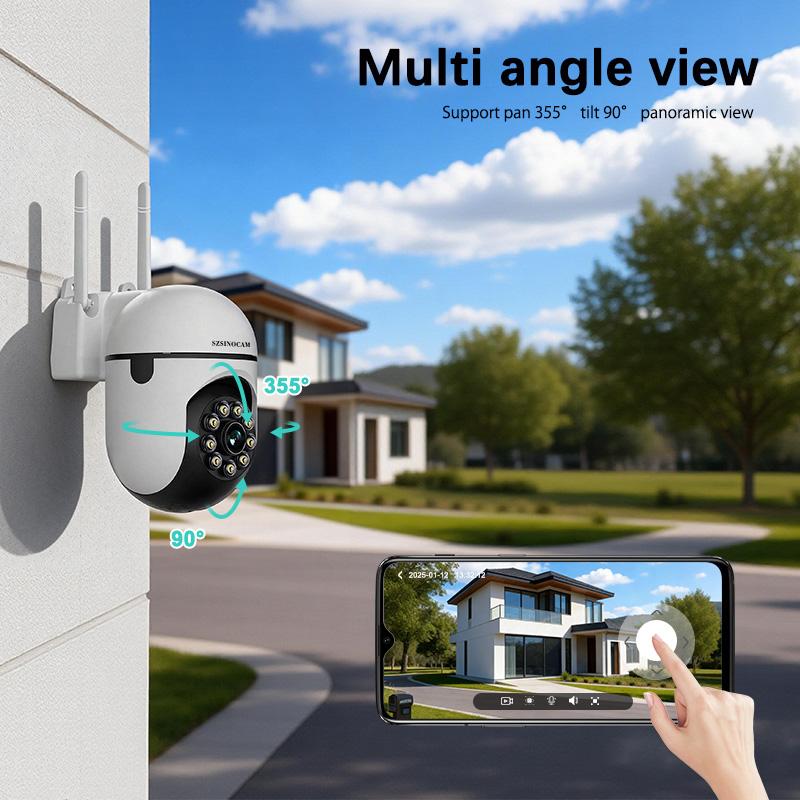 AI Wireless Security Camera with Color Night Vision, WiFi, Motion Detection & Visual Alerts, Wall-Mounted Outdoor & Indoor Security Camera for Advanced Electronic Monitoring
