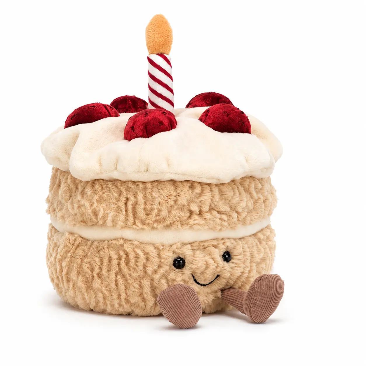 Jellycat Amuseable Birthday Cake Plush – Cute Soft Food Stuffed Toy with Candle, Birthday Gift & Room Decor