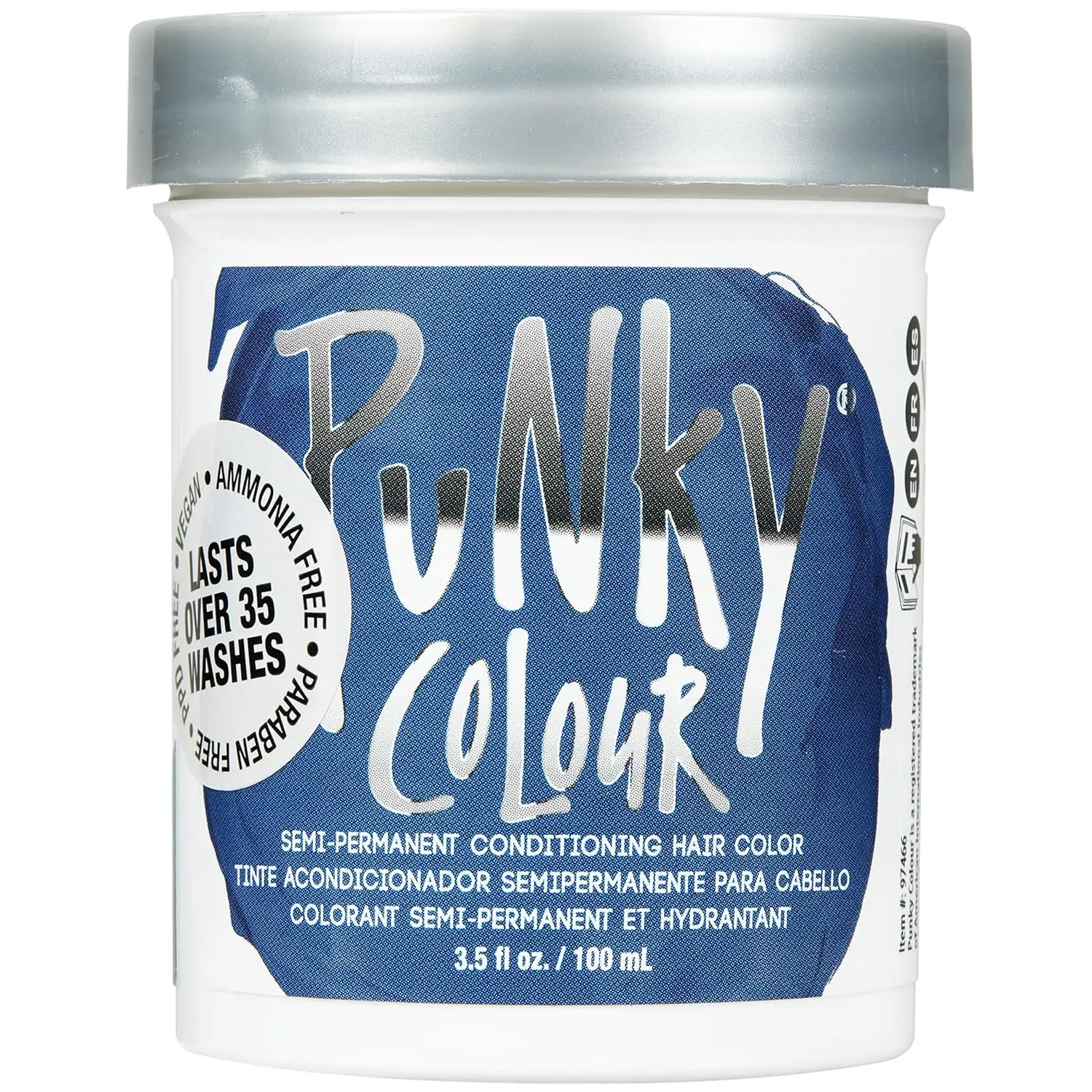Punky Colour Semi Permanent Hair Color, Midnight Blue, Vegan Keratin Conditioning Cream Dye, Lasts up to 35 Washes, Peroxide-Free, 3.5 fl oz, Ombre Hair, Dyeing Hair