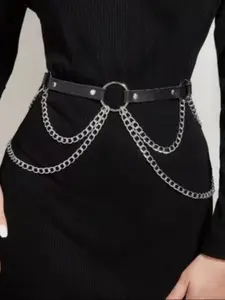 Unisex Punk Gothic Style Belt, Casual Plain Design, Perfect for Christmas Halloween Festivals & Daily Wear, Versatile Fashion Accessory