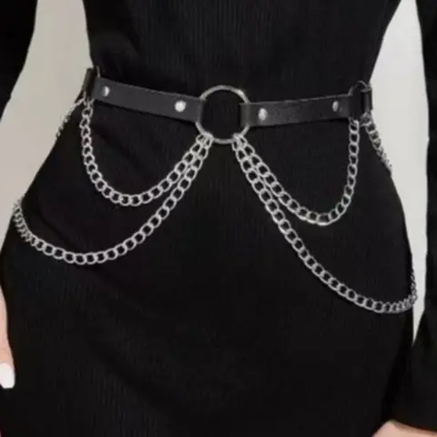 Unisex Punk Gothic Style Belt, Fashion Belts, Casual Plain Design, Perfect for Christmas Halloween Festivals & Daily Wear, Versatile Fashion Accessory