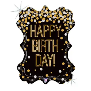 Metallic Birthday Frame Jumbo Balloon, 34"