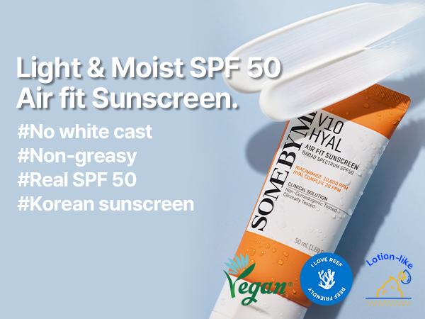 V10 Hyal Air Fit Sunscreen SPF 50 1.69oz - Korean Centella Sunscreen - Reef Safe, No White Cast, No Eye Irritation - Korean Skin Care