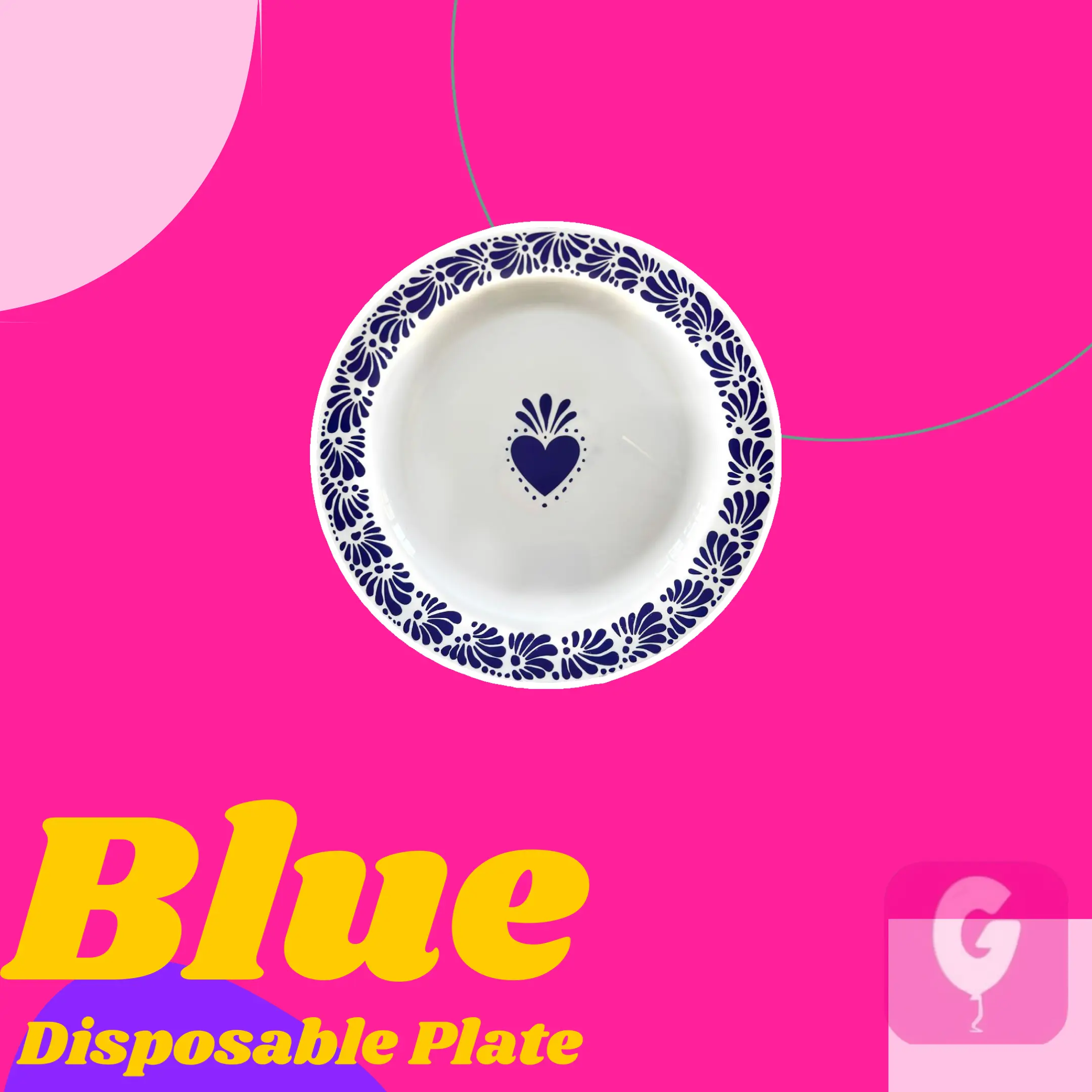 7.5" Blue Talavera Disposable Premium Plates 7.5" Blue Talavera Disposable Premium Plates