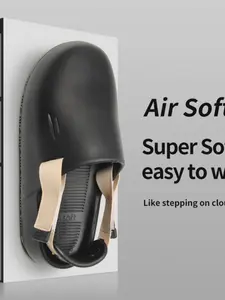 Men's Summer Outdoor Sandals, Trendy Casual Eva Slippers, Half-Drag Sports Shoes, Solid Pattern, Less Than Ankle Height, Footwear